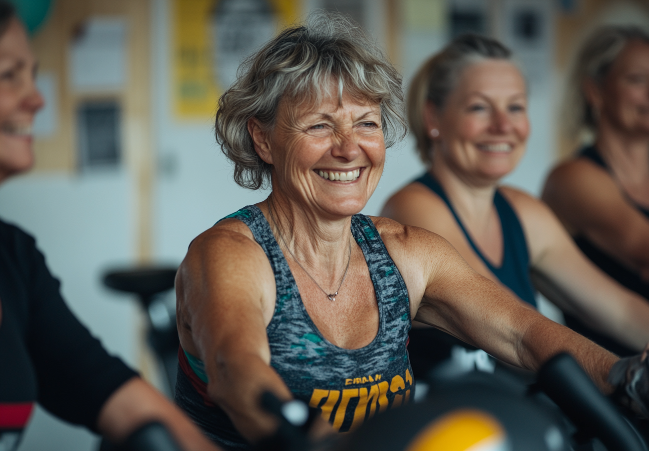 Щаслива жінка після тренування